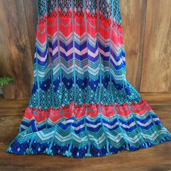 No Boundaries Geometric Maxi Dress L - Picture 3 of 7